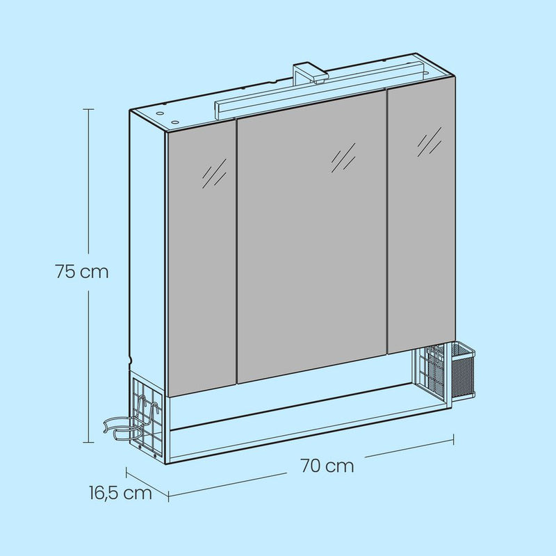Segenn's Prato Badkamerkast met LED-verlichting, stopcontacten en hangmand – complete multifunctionele opbergoplossing