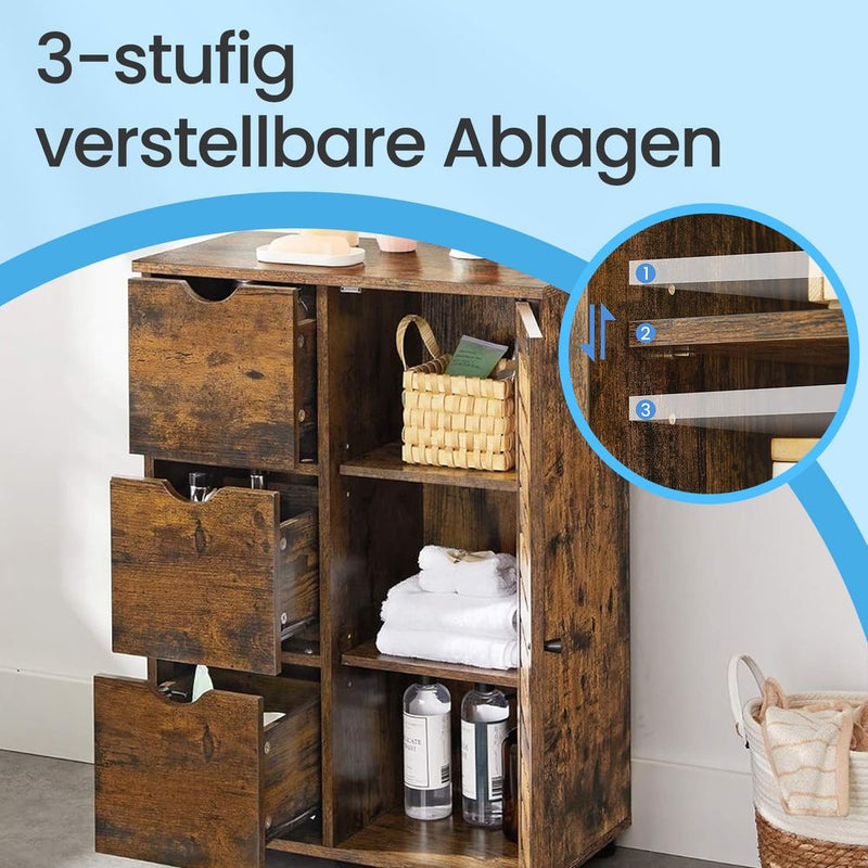 Segenn's Prato Moderne badkamerkast smal – staande zijkast met opbergvakken en stijlvol design