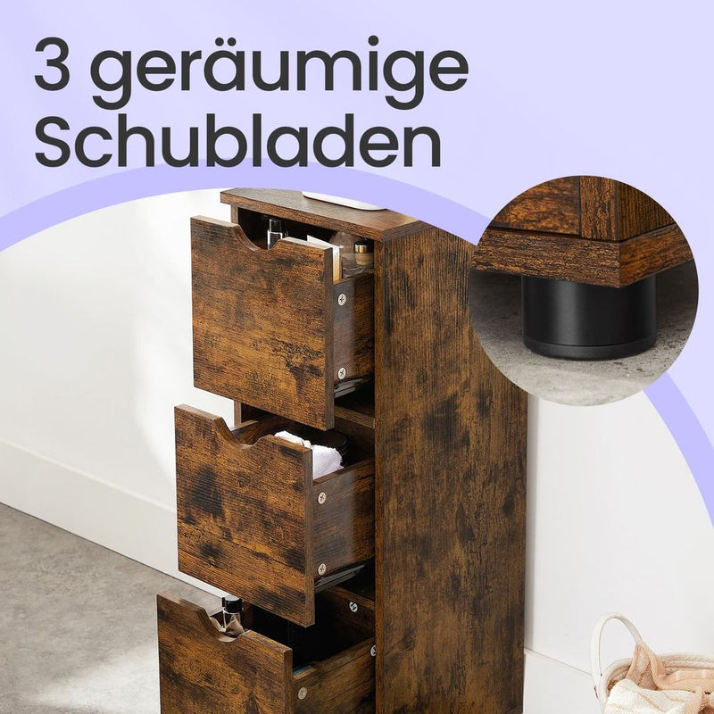 Segenn's Padua 3-laden badkamerkast – compacte staande opbergkast voor extra ruimte