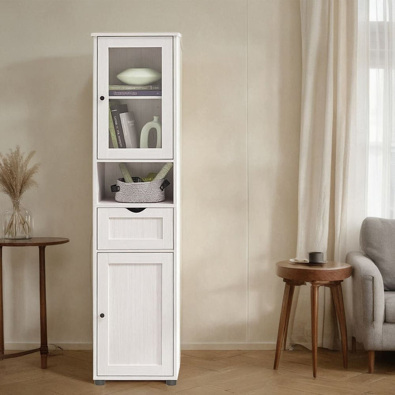 Segenn's Palermo Stijlvolle badkamermeubelset met wastafel en opbergkast-Moderne badkamerkastenset – wastafelmeubel & kolomkast