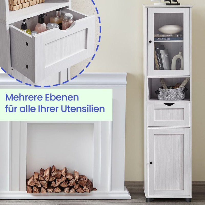 Segenn's Palermo Stijlvolle badkamermeubelset met wastafel en opbergkast-Moderne badkamerkastenset – wastafelmeubel & kolomkast