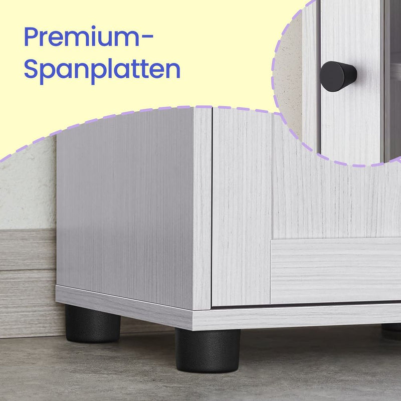 Segenn's Palermo Stijlvolle badkamermeubelset met wastafel en opbergkast-Moderne badkamerkastenset – wastafelmeubel & kolomkast