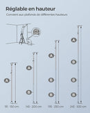SEGENN Matera Verstelbaar Douche Hoekrek – 95-300 cm – Roestvrij Staal – Zilver/Zwart – Met Planken-Voor Hoekmontage