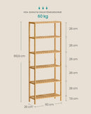 Segenn's Tranto Eco Bamboe Opbergrek met 6 Planken – Duurzaam, Stevig en Multifunctioneel voor Thuis of Werk