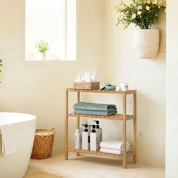 Segenn's Parma Natuurlijk Bamboe-Modern- Opbergrek voor de Badkamer-Stijlvol Bamboe Opbergrek voor de Badkamer