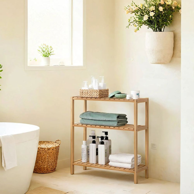 Segenn's Parma Natuurlijk Bamboe-Modern- Opbergrek voor de Badkamer-Stijlvol Bamboe Opbergrek voor de Badkamer