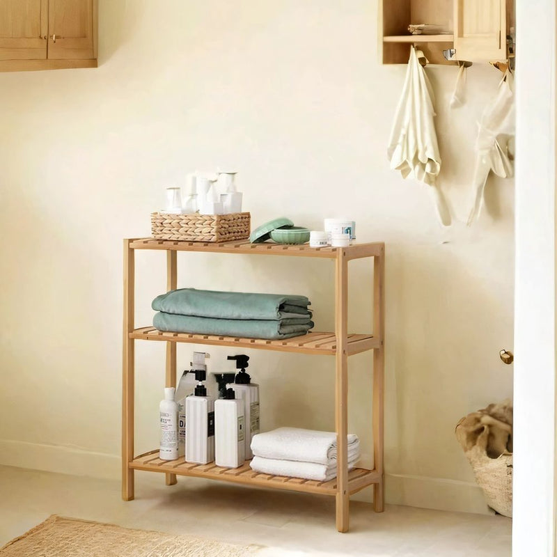 Segenn's Parma Natuurlijk Bamboe-Modern- Opbergrek voor de Badkamer-Stijlvol Bamboe Opbergrek voor de Badkamer