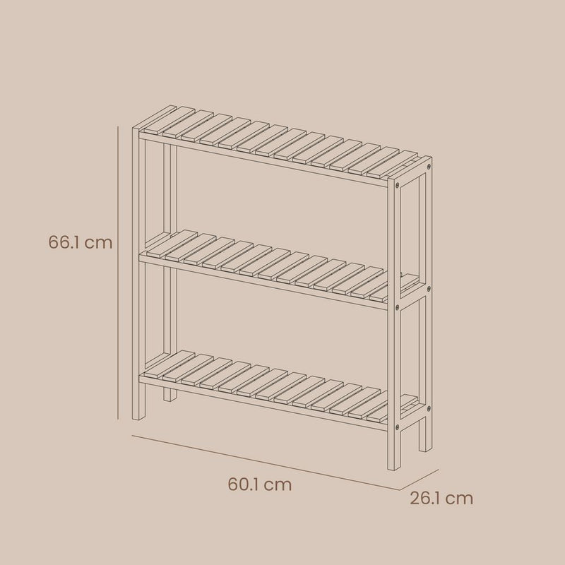 Segenn's Parma Natuurlijk Bamboe-Modern- Opbergrek voor de Badkamer-Stijlvol Bamboe Opbergrek voor de Badkamer