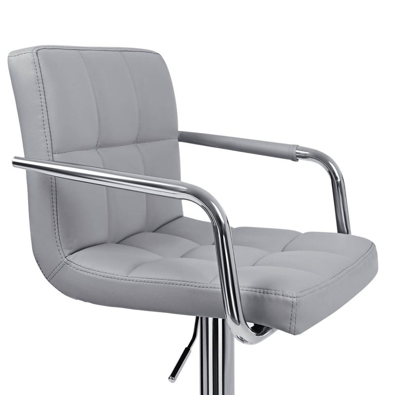 SEGENN Brescia Elegante Barkrukken met Armleuningen en Zachte Stoffering – 2 stuks-Grijs Design