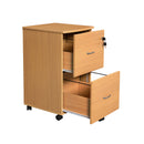 Segenn's Hout Ladeblok - Ladeblok bureau - Rolcontainer met Slot - 2 Lades - Bruin  43 x 45 x 72 cm