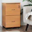 Segenn's Hout Ladeblok - Ladeblok bureau - Rolcontainer met Slot - 2 Lades - Bruin  43 x 45 x 72 cm