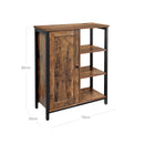 Segenn's Dressoir - Keukenkast - met 4 open Planken - Industrieel Design - Vintage - Donker Bruin