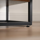 Segenn's Dressoir - Bijzetkast - Keukenkast met Glas Oppervlak en Open Vakken - Woonkamer - Hal - Stabiel Stalen Frame - Gehard Glas