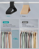 SEGENN Naples Set Zwarte Plastic Kledinghangers – Lichtgewicht, Duurzaam & Ruimtebesparend-50-delige