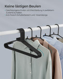 SEGENN Naples Set Zwarte Plastic Kledinghangers – Lichtgewicht, Duurzaam & Ruimtebesparend-50-delige
