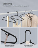 SEGENN Naples Set Zwarte Plastic Kledinghangers – Lichtgewicht, Duurzaam & Ruimtebesparend-50-delige