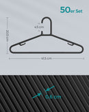 SEGENN Naples Set Zwarte Plastic Kledinghangers – Lichtgewicht, Duurzaam & Ruimtebesparend-50-delige