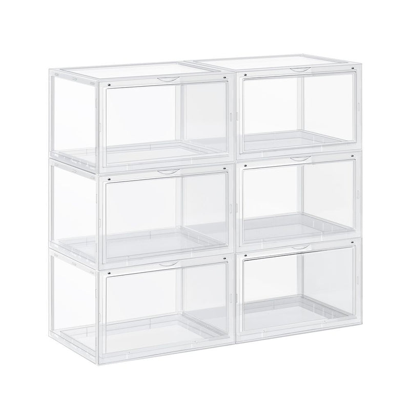 SEGENN Trento Schoenendozen Transparant – Set van 6 – Stapelbaar – Tot Maat 46 – Opbergdozen voor Sneakers & Schoenen"