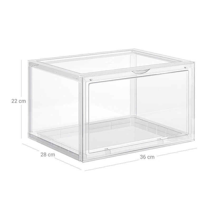 SEGENN Trento Schoenendozen Transparant – Set van 6 – Stapelbaar – Tot Maat 46 – Opbergdozen voor Sneakers & Schoenen"