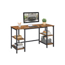 Segenn's Bureau - Computertafel - met 4 Planken - Industrieel  - Bruin-Zwart - 137 x 55 x 75 cm