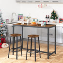 Segenn's Woodstone barkrukken Set van 2- Barkruk Ronde - barkruk -  metalen frame in industriële -  62,5 cm Hoog