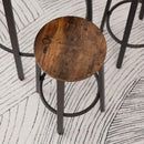 Segenn's Woodstone barkrukken Set van 2- Barkruk Ronde - barkruk -  metalen frame in industriële -  62,5 cm Hoog