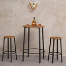 Segenn's Woodstone barkrukken Set van 2- Barkruk Ronde - barkruk -  metalen frame in industriële -  62,5 cm Hoog