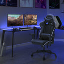 Segenn's Troy Bureaustoel - Gamestoel - Met hoge rugleuning - Racestoel - Gewatteerde zitting - Verstelbare hoofdsteun en lendenkussen - Zwart