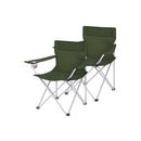 Set van 2 Opvouwbare Campingstoelen met Armleuningen – Max. Belastbaar tot 120 kg per Stoel