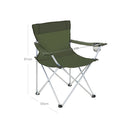 Set van 2 Opvouwbare Campingstoelen met Armleuningen – Max. Belastbaar tot 120 kg per Stoel