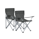 Set van 2 Opvouwbare Campingstoelen met Armleuningen | Draagbaar, Lichtgewicht & Comfortabel
