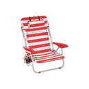 Campingstoel met schouderbanden en armleuningen rood en wit-Opvouwbare Outdoor Stoel voor Camping, Strand en Vissen