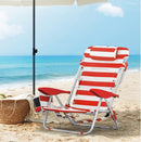 Campingstoel met schouderbanden en armleuningen rood en wit-Opvouwbare Outdoor Stoel voor Camping, Strand en Vissen