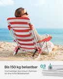 Campingstoel met schouderbanden en armleuningen rood en wit-Opvouwbare Outdoor Stoel voor Camping, Strand en Vissen
