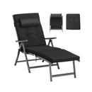 Verstelbare Deckchair met Zwart Matras – Comfortabele Ligstoel voor Tuin, Terras en Balkon-Stijlvolle Deckchair voor Tuin