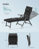 Verstelbare Deckchair met Zwart Matras – Comfortabele Ligstoel voor Tuin, Terras en Balkon-Stijlvolle Deckchair voor Tuin