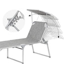 Ligstoel Grijs Melange – Comfortabele Verstelbare Zonneligstoel voor Tuin, Terras en Camping