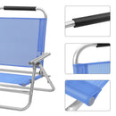 Blauwe Strandstoel – Opvouwbare Comfortabele Strandstoel voor Strand, Camping en Tuin