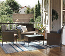 Segenn's Balkonmeubelset met Tafel en Stoelen – 4-Delige Loungeset voor Buiten-Tuinset met Comfortabele Zitplaatsen