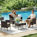 Segenn's Balkonmeubelset met Tafel en Stoelen – 4-Delige Loungeset voor Buiten-Tuinset met Comfortabele Zitplaatsen