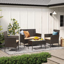 Segenn's Balkonmeubelset met Tafel en Stoelen – 4-Delige Loungeset voor Buiten-Tuinset met Comfortabele Zitplaatsen