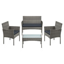 Polyrattan Tuinmeubelset Grijs voor Balkon en Terras – Moderne Loungeset voor Buitengebruik