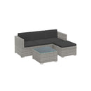 Balkonmeubelset van PE-Polyrattan met Kussens en Glazen Tafel|Moderne 4-Delige PE-Polyrattan Balkonset-