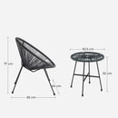 Segenn's Tuinstoelen met Tafel – Stijlvolle Balkonset voor Buiten en Binnen-Compacte Tuinmeubelset