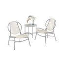 Lounge Tuinmeubelset met Tafel en 2 Stoelen – PE-Polyrattan Duifgrijs-Moderne Buitenmeubelen