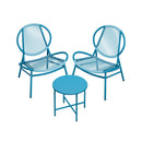 3-Delige Balkonset Zee Blauw – Moderne Tuinmeubelen met Tafel en Stoelen-Balkon Loungeset 3-delig – Zee Blauw met Tafel en 2 Stoelen