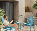 3-Delige Balkonset Zee Blauw – Moderne Tuinmeubelen met Tafel en Stoelen-Balkon Loungeset 3-delig – Zee Blauw met Tafel en 2 Stoelen