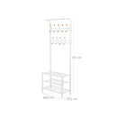 Segenn's kapstok staand - Garderoberek Met Kapstok - kapstok met schoenenrek - 18 Haken en 3 Planken- Kapstok - Wit