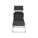 Tuinlounger met Zwarte Bekleding – Luxe Verstelbare Ligstoel voor Buiten-Comfortabele Tuinlounger