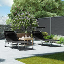 Tuinlounger met Zwarte Bekleding – Luxe Verstelbare Ligstoel voor Buiten-Comfortabele Tuinlounger